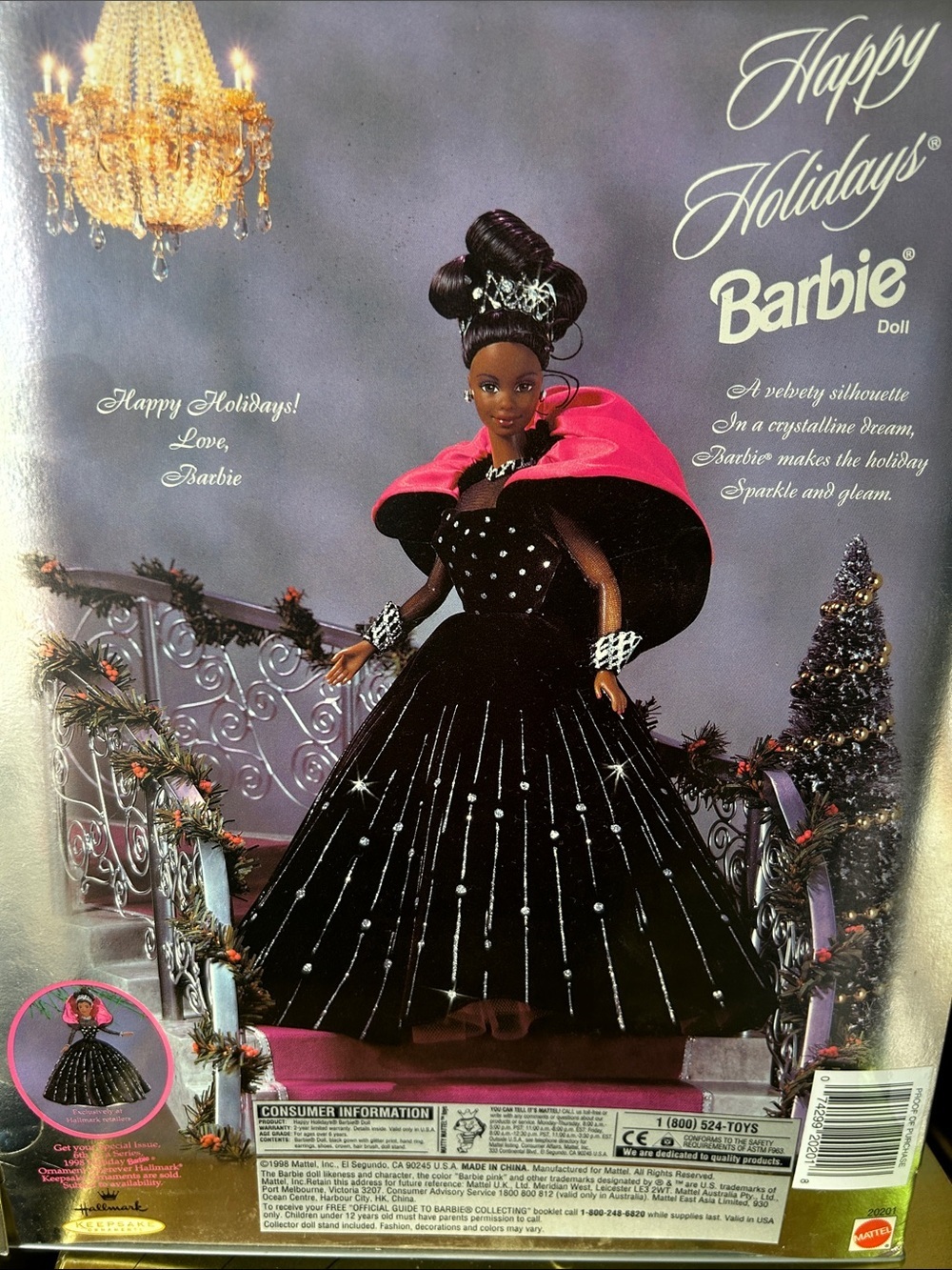 1995 Happy Holidays Barbie Doll African American Black Barbie